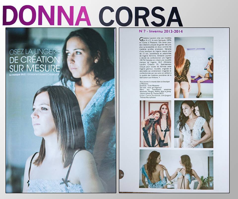 Article de la marque GLC dans le magazine DONNA CORSA
