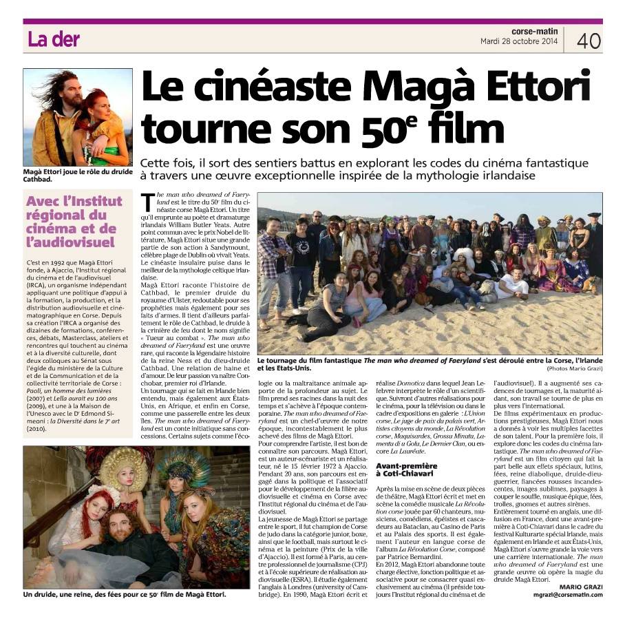 GLC tourne dans le film de Maga ETTORI